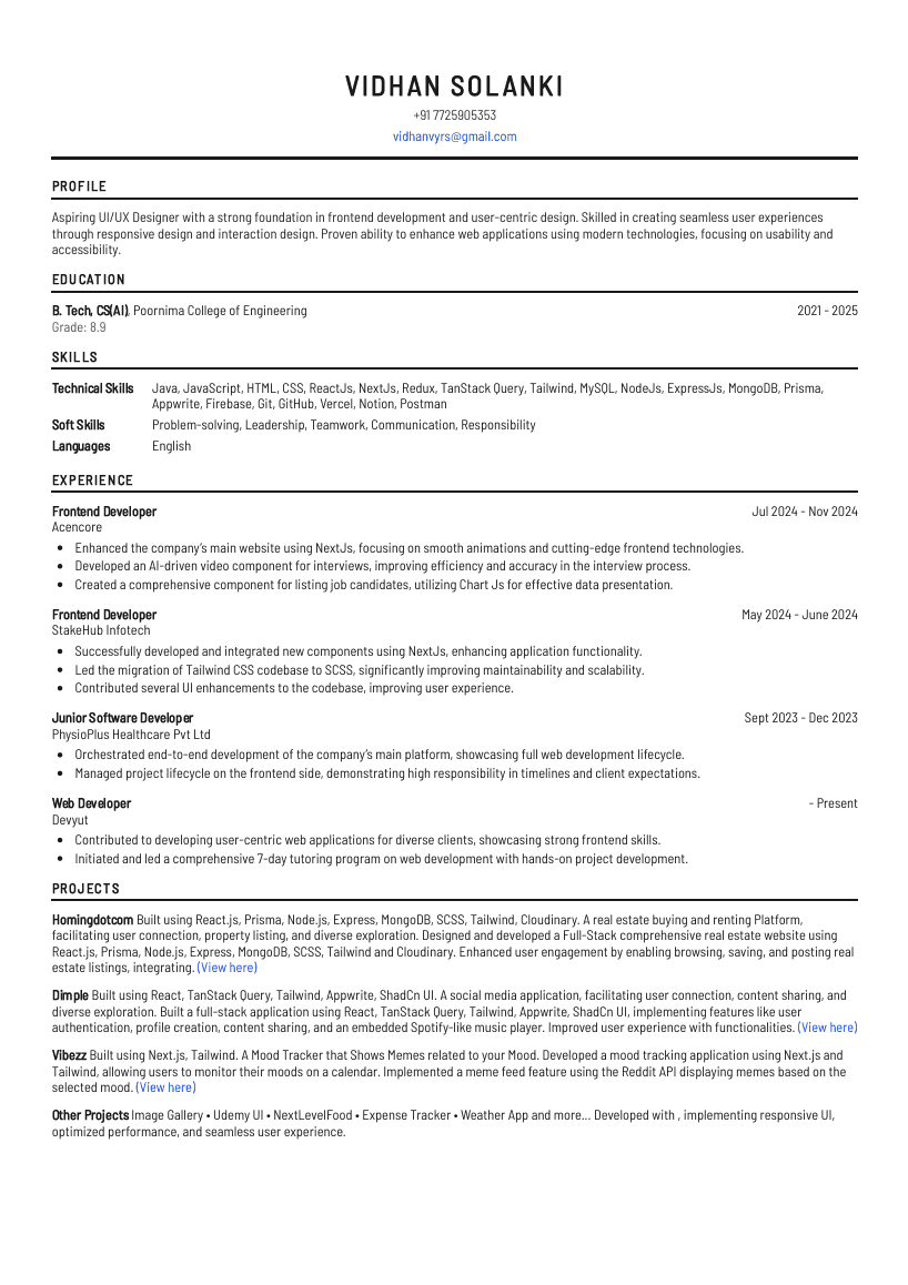 UI/UX Designer — Classic