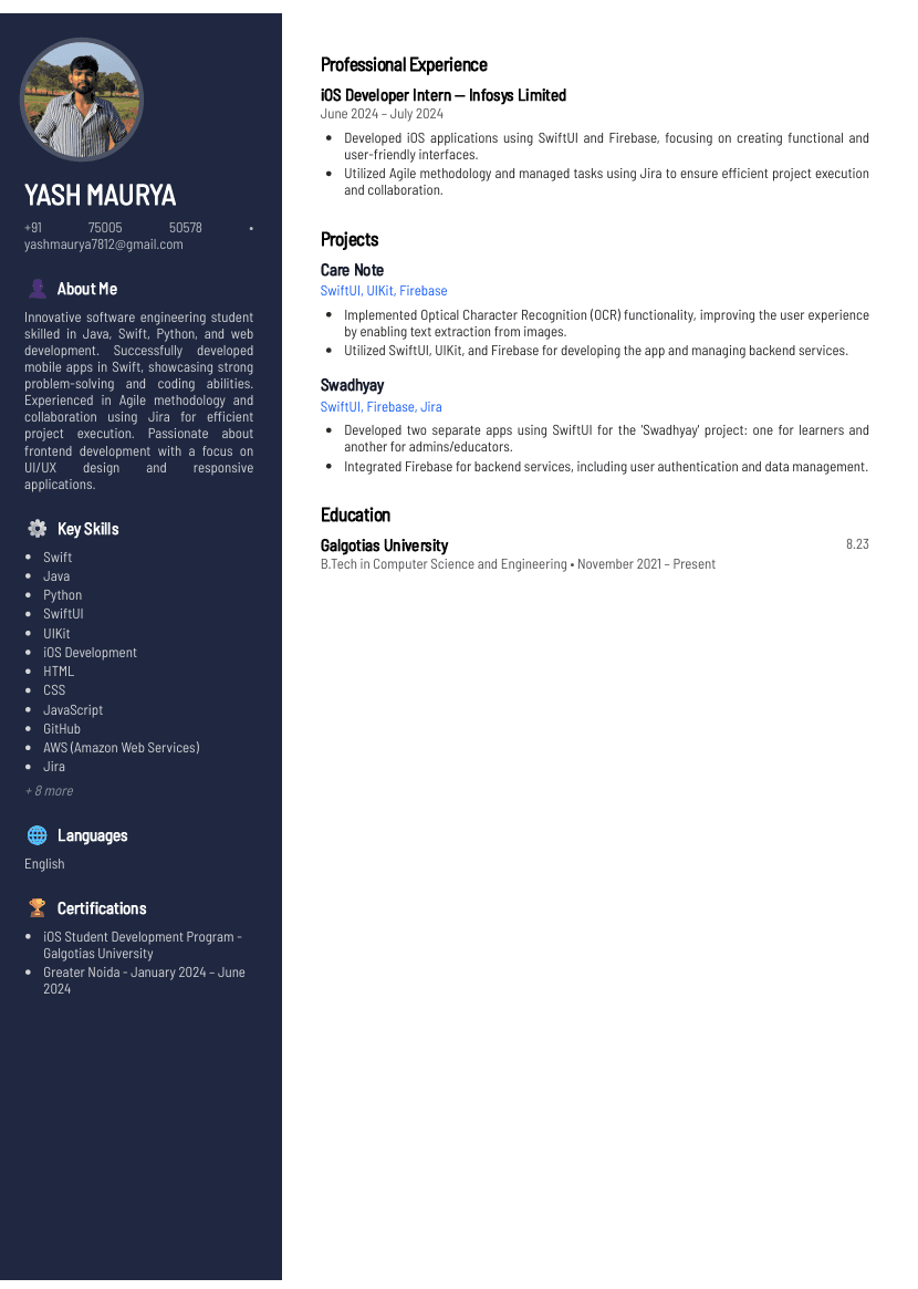 Frontend Developer — Concise