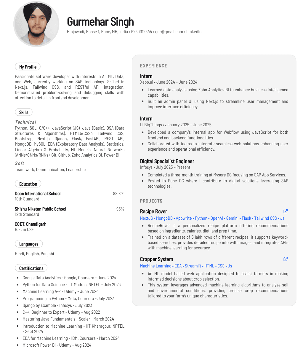 Software Engineer — Minimalist